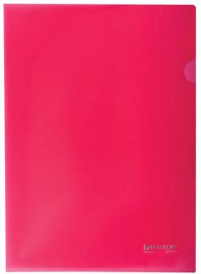 Папка-уголок жесткая BRAUBERG, красная, 0,15 мм, 221640