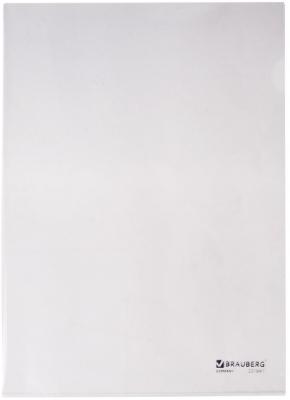 Папка-уголок жесткая BRAUBERG, прозрачная, 0,15 мм, 221641