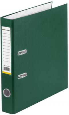 Папка-регистратор BRAUBERG с покрытием из ПВХ, 50 мм, зеленая (удвоенный срок службы), 221816