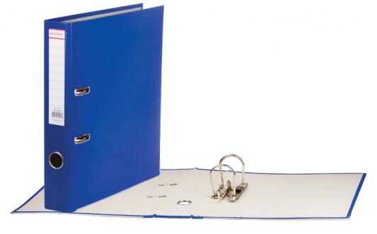 Папка-регистратор с покрытием из полипропилена, 50 мм, прочная, с уголком, BRAUBERG, синяя, 226590