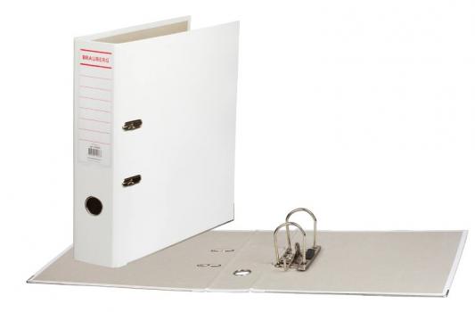 Папка-регистратор с покрытием из полипропилена, 75 мм, прочная, с уголком, BRAUBERG, белая, 226600