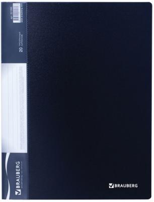Папка 20 вкладышей BRAUBERG стандарт, черная, 0,6 мм, 221596
