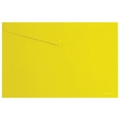 Папка-конверт с кнопкой ERICH KRAUSE "Classic", A4, непрозрачная, до 120 листов, 180 мкм, желтая, 42923