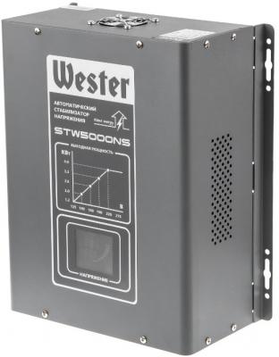 Стабилизатор напряжения WESTER STW5000NS  5 000 ВА  цифровой, однофазный, 220В, вх.:125-275В
