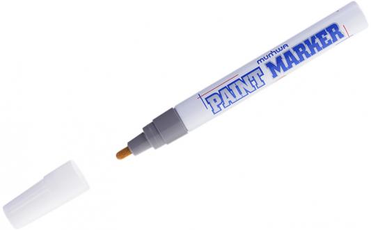 Маркер-краска лаковый (paint marker) MUNHWA, 4 мм, нитро-основа, алюминиевый корпус, серебряный, PM-06
