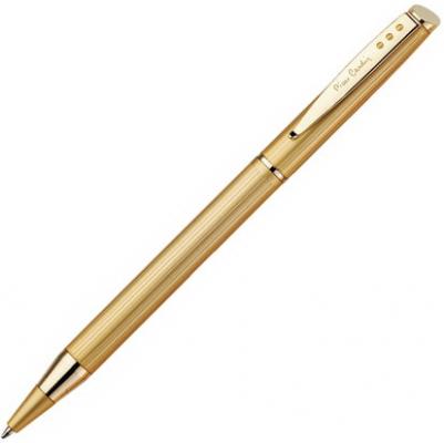 Ручка подарочная шариковая PIERRE CARDIN (Пьер Карден) "Gamme", корпус латунь, гравировка, золотистые детали, синяя, PC0858BP