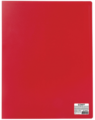 Папка 60 вкладышей STAFF, красная, 0,5 мм, 225706