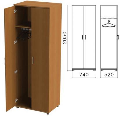 Шкаф для одежды Монолит, 740х520х2050 мм, цвет орех гварнери, ШМ50.3