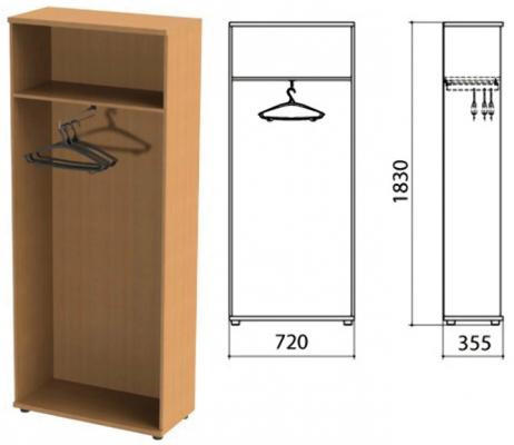 Шкаф (каркас) для одежды "Эко", 720х355х1830 мм, бук бавария, 402897-550