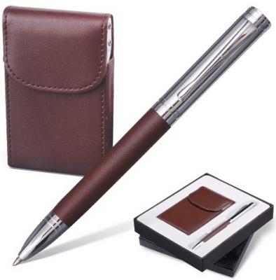 Набор GALANT "Prestige Collection": ручка, визитница, темно-коричневый, подарочная коробка, 141372