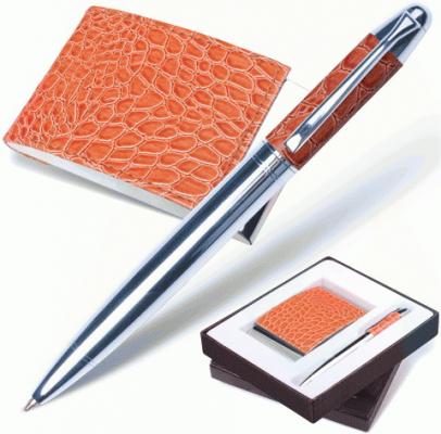 Набор GALANT "Prestige Collection": ручка, визитница, коричневый, "кожа крокодила", подарочная коробка, 141378