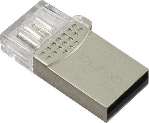 USB флешка Qumo Keeper 32GB Silver (QM32GUD-Keep) USB 2.0/ microUSB