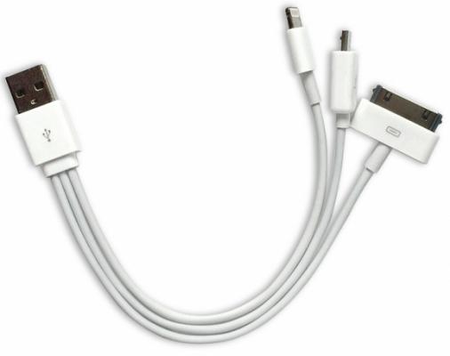 Зарядное устройство CBR Octopus 8-pin Lightning 30-pin Apple microUSB белый