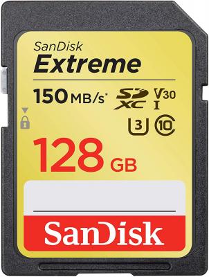 Флеш-накопитель Sandisk Карта памяти Sandisk Extreme SDXC Card 128GB 150MB/s V30 UHS-I U3 SDSDXV5-128G-GNCIN