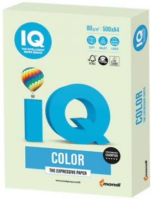 Бумага IQ color, А4, 80 г/м2, 500 л., пастель, светло-зеленая, GN27