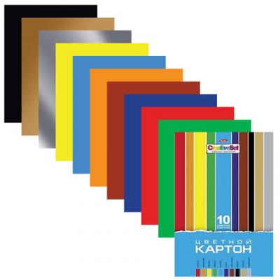 Набор цветного картона Hatber Creative A4 10 листов