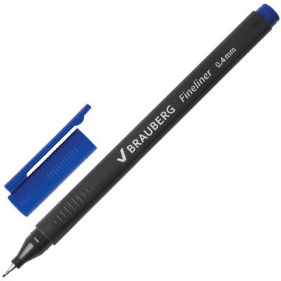 Капиллярная ручка капилярный BRAUBERG Carbon синий 0.4 мм