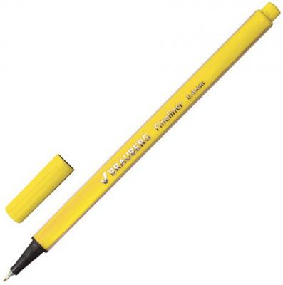 Ручка капилярный BRAUBERG "Aero" желтый 0.4 мм
