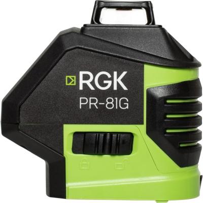 Лазерный нивелир RGK PR-81G (775106)  диапазон:40/80м точность:0.2мм/м самовыравн: ±4° зеленый