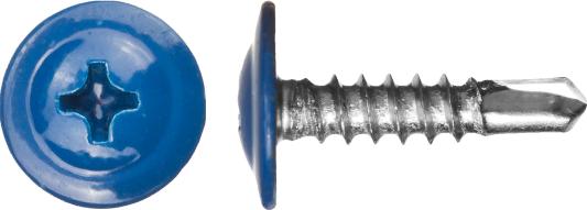 Саморезы ПШМ-С со сверлом для листового металла, 19 х 4.2 мм, 450 шт, RAL-5005 синий насыщенный, ЗУБР