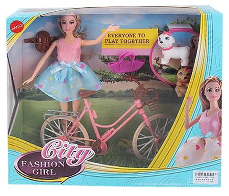 Игровой набор Барби Кукла с велосипедом и питомцем