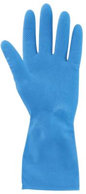 Перчатки хозяйственные нитриловые ЛАЙМА ПРОЧНЫЕ, МНОГОРАЗОВЫЕ, хлопчатобумажное напыление, размер XL (очень большой), синие, 605000