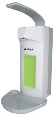 Диспенсер для жидкого мыла KSITEX, наливной, с локтевым приводом, белый, 1 л, с поддоном, DES-1000