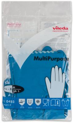 Перчатки хозяйственные резиновые VILEDA многоцелевые, с х/б напылением, прочные, размер M (средний), 100753