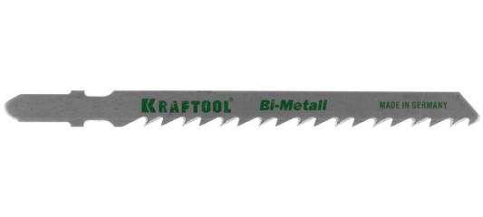 Полотна KRAFTOOL, T144DF, для эл/лобзика, Bi-Metall, по дереву, фанере, быстрый рез, EU-хвост., шаг 4мм, 75мм, 2шт