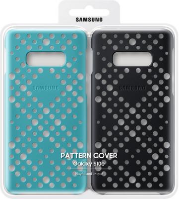 Чехол (клип-кейс) Samsung для Samsung Galaxy S10e Pattern Cover черный/зеленый (EF-XG970CBEGRU)