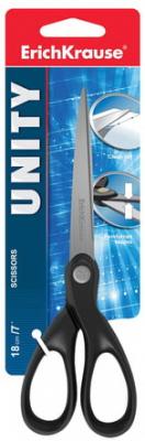 Ножницы ERICH KRAUSE "Unity", 180 мм, черные, в картонной упаковке с европодвесом, 50014
