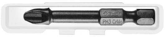 Бита ЗУБР "МАСТЕР" Phillips, с ограничителем, 50 мм, тип хвостовика E 1/4", Cr-V, 1 шт в слайде
