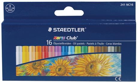 Пастель масляная художественная STAEDTLER (Германия) "Noris club", 16 цветов, круглое сечение, 241 NC16