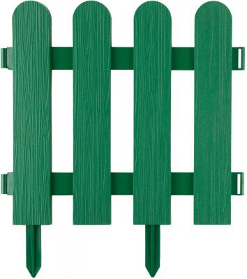 Забор декоративный GRINDA "ШТАКЕТНИК", 29x224см, зеленый