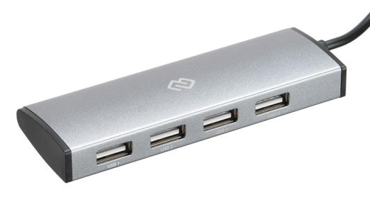 Разветвитель USB Type-C Digma HUB-4U2.0-UC-DS 4 x USB 2.0 серый