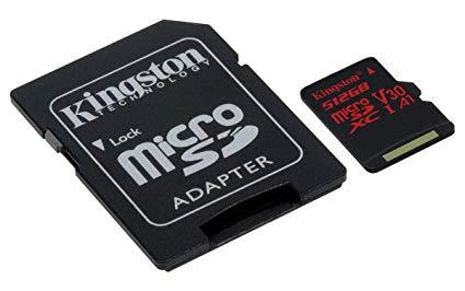 Флеш карта microSDXC 512Gb Class10 Kingston SDCR/512GB Canvas React + adapter