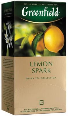 Чай GREENFIELD (Гринфилд) "Lemon Spark", черный, со вкусом лимона, 25 пакетиков в конвертах по 2 г, 0711