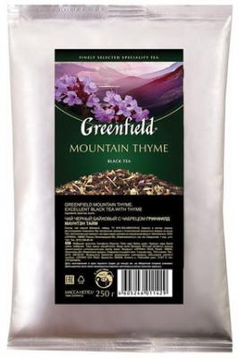 Чай GREENFIELD (Гринфилд) "Mountain Thyme", черный с чабрецом, листовой, 250 г, пакет, 1142-15