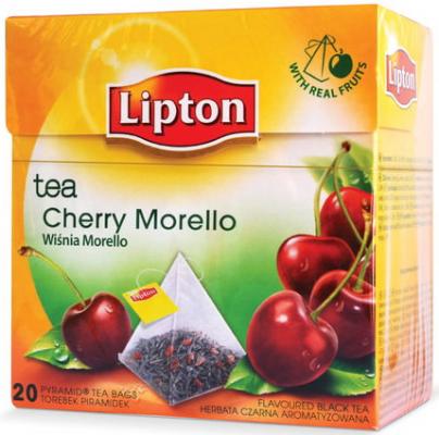 Чай LIPTON (Липтон) "Cherry Morello", черный с вишней, 20 пирамидок по 2 г, 21187918