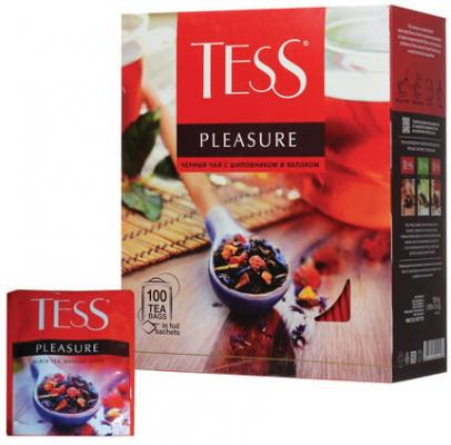 Чай TESS (Тесс) "Pleasure", черный с шиповником и яблоком, 100 пакетиков по 1,5 г, 0919-09