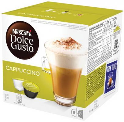 Капсулы для кофемашин NESCAFE Dolce Gusto Cappuccino, нат. кофе 8 шт.х8 г, мол. капс. 8 шт.х17 г, 5219849