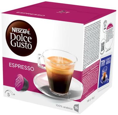 Капсулы для кофемашин NESCAFE Dolce Gusto Espresso, натуральный кофе 16 шт. х 6 г, 5219839