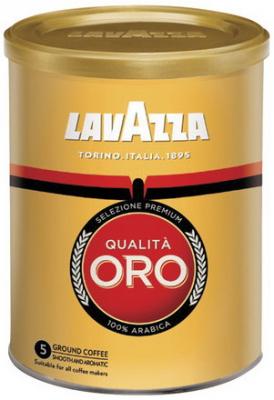 Кофе молотый LAVAZZA (Лавацца) "Qualita Oro", натуральный, арабика 100%, 250 г, жестяная банка, 2058