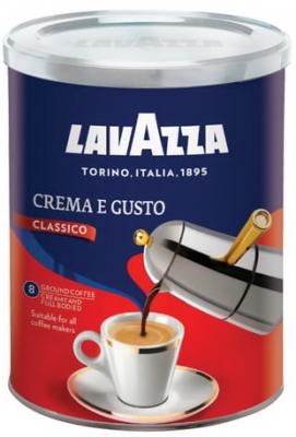 Кофе молотый LAVAZZA (Лавацца) "Crema e Gusto", натуральный, 250 г, жестяная банка, 3882