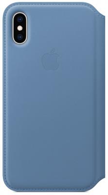 Чехол-книжка Apple Leather Folio для iPhone XS синие сумерки MVFD2ZM/A