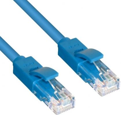 Greenconnect Патч-корд прямой 15.0m, UTP кат.5e, синий, позолоченные контакты, 24 AWG, литой, GCR-LNC01-15.0m, ethernet high speed 1 Гбит/с, RJ45, T568B