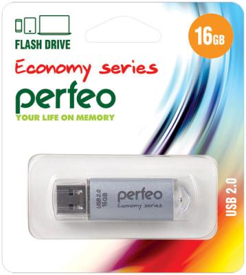 Флешка 16Gb Perfeo E01 USB 2.0 серебристый PF-E01S016ES флешка 4gb perfeo e01 usb 2 0 красный pf e01r004es