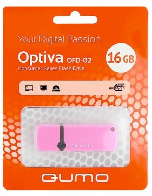 Флешка 16Gb QUMO Optiva 02 USB 2.0 розовый флешка qumo optiva ofd 01 8gb черный