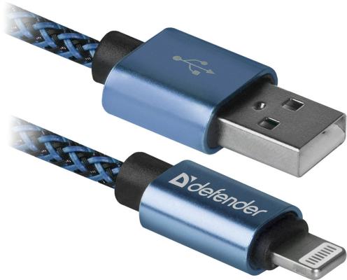 Кабель Lightning USB 2.0 1м Defender ACH01-03T PRO витой синий