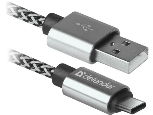 Фото - Кабель Type-C 1м Defender USB09-03T PRO круглый белый 87815 кабель defender ach01 03t usb lightning 1м 87807 red